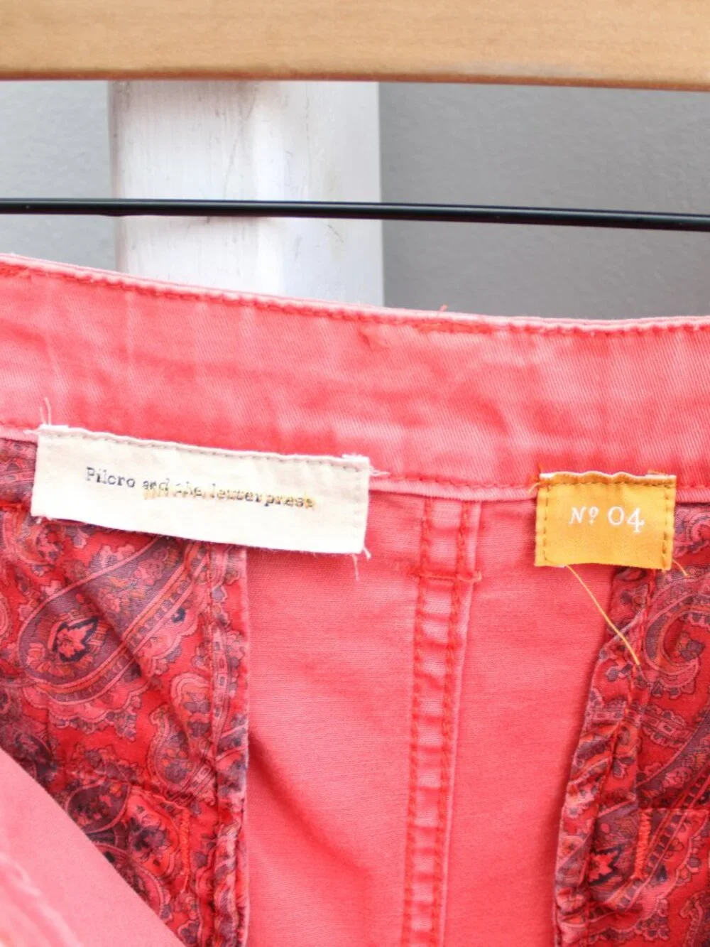 Anthropologie Pilcro & the Letterpress Orange Chino Button Utility Skirt Size 4 - Picture 3 of 6